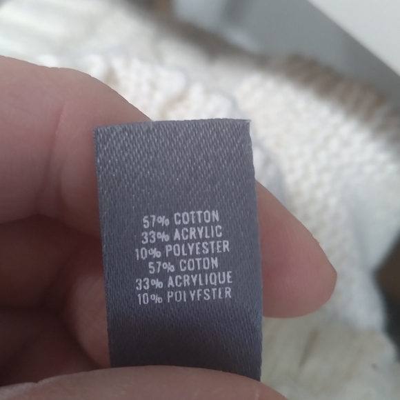 Aries Cream Color Cable knit Crew Neck Sweater. Sz Medium - Picture 7 of 7